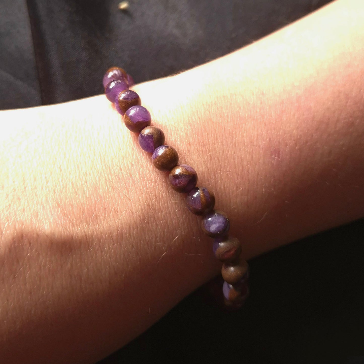 käsikoru jaspis violetti kultainen