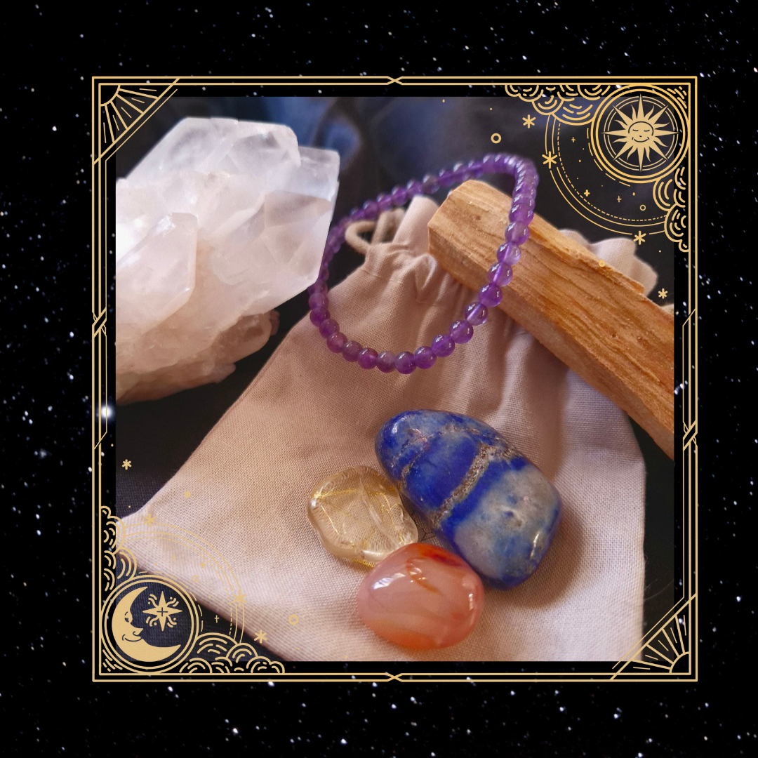 koru rannekoru vuorikristalli palo santo suitsuke lapis lazuli karneoli sitriini