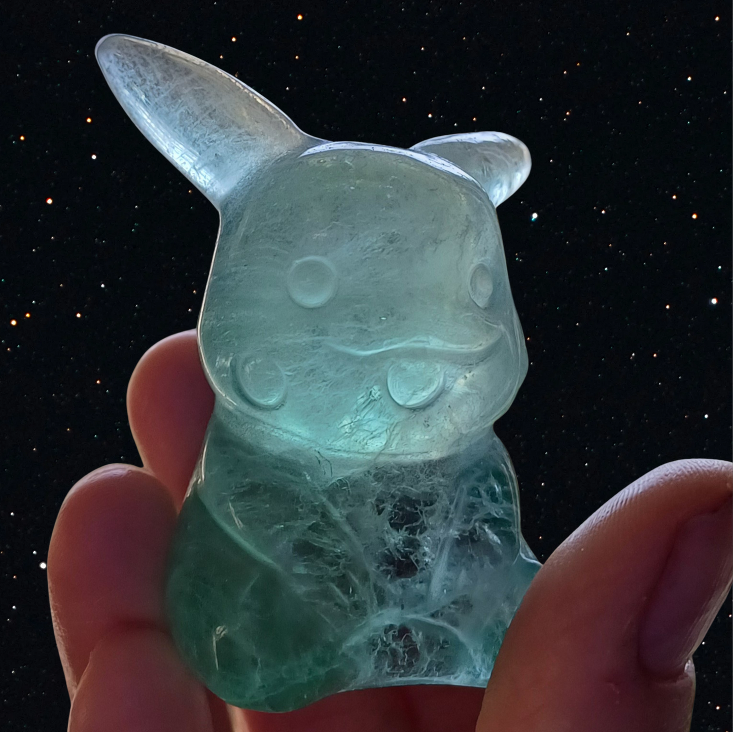 pikatchu pikachu pokemon fluorite luoriitti eläin käsityö taideeos